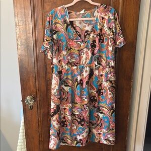 Liz Lange Maternity Multicolor Paisley Print Cover Up Size XL